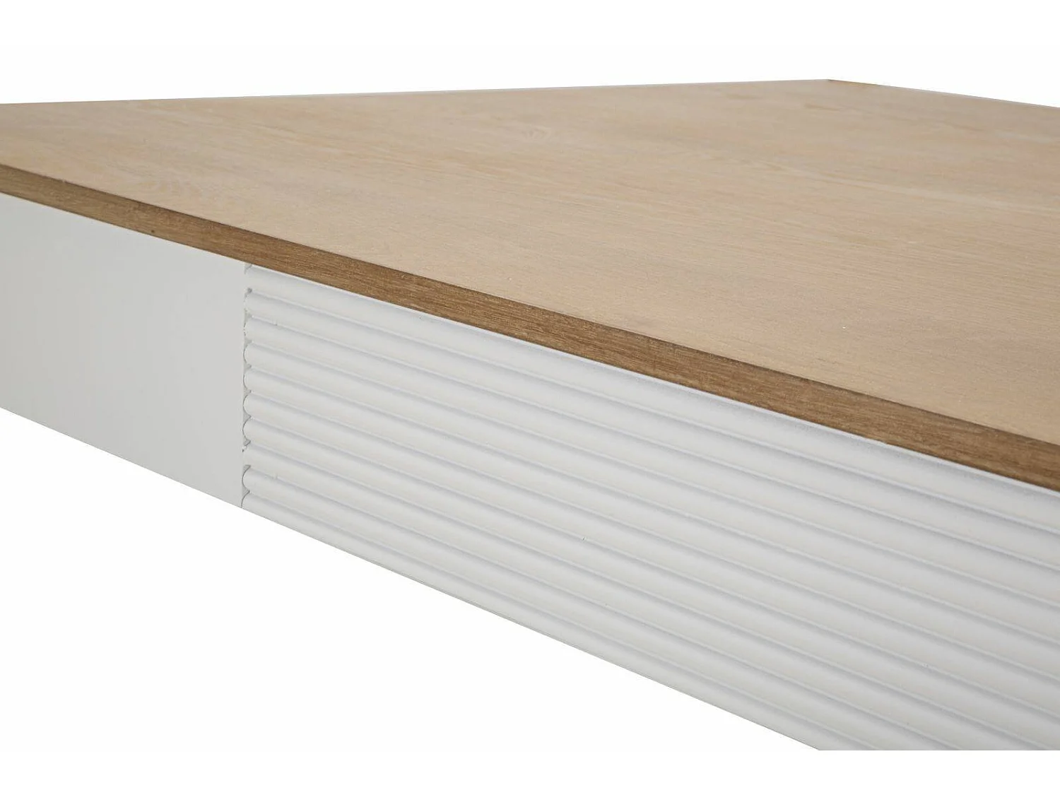 Dindga vaste tafel, Keukenplank, Eetkamerconsole, Vaste rechthoekige plank, 180x60 h80 cm, Wit en Bruin