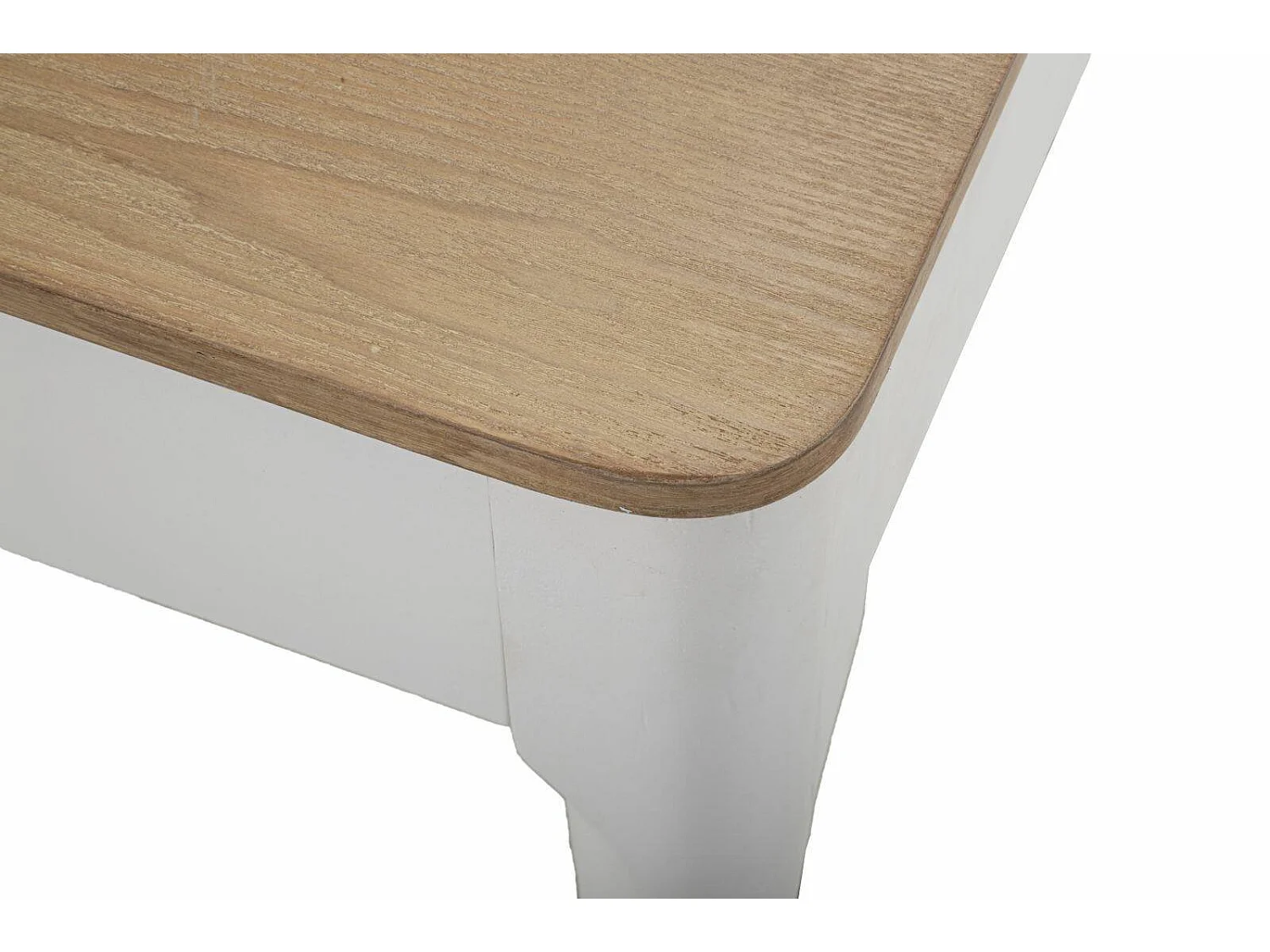 Dindga vaste tafel, Keukenplank, Eetkamerconsole, Vaste rechthoekige plank, 180x60 h80 cm, Wit en Bruin