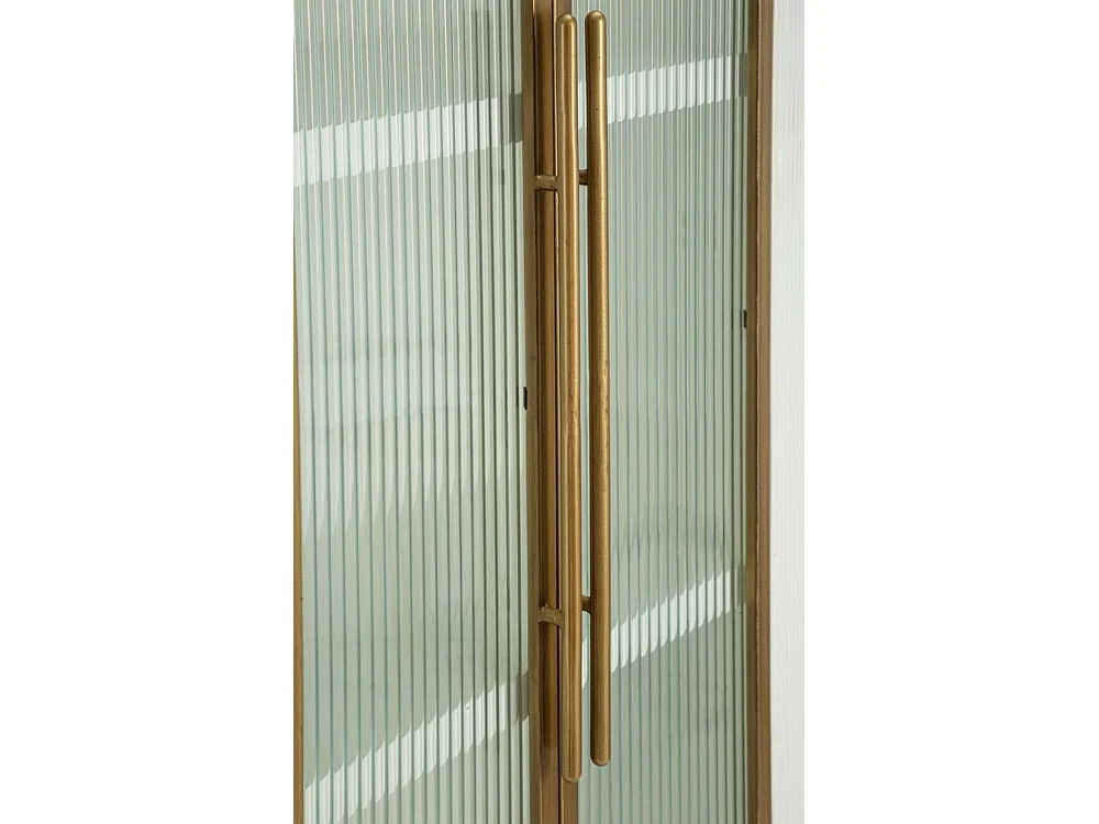 Vitrina Sable, Aparador de exposición, Vitrina multiusos, Aparador de salón, 85x40 h160 cm, Blanco y Marrón