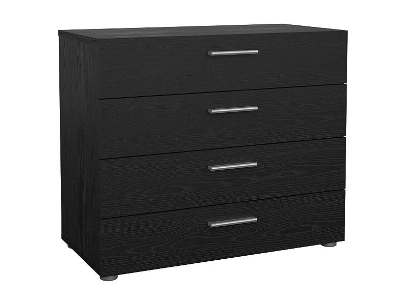 Commode Arwen, Commode polyvalente, Commode de chambre, Meuble avec tiroirs, 80x40 h68 cm, Noir