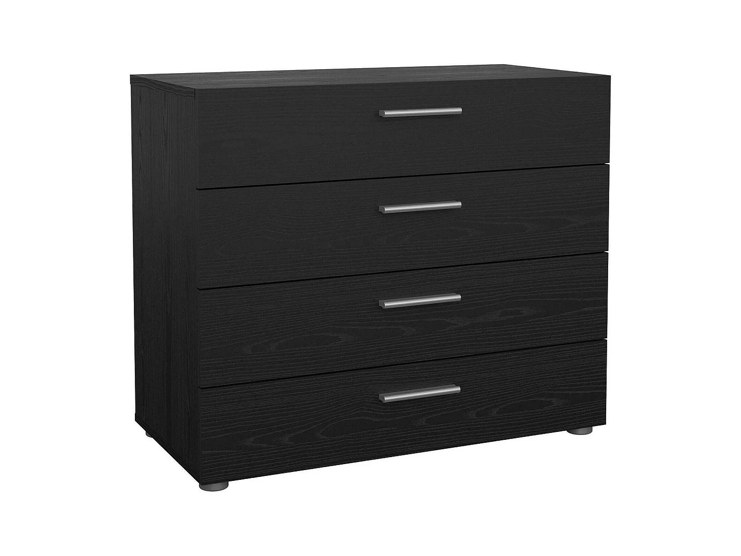 Commode Arwen, Commode polyvalente, Commode de chambre, Meuble avec tiroirs, 80x40 h68 cm, Noir