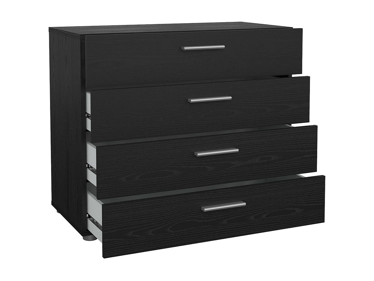 Commode Arwen, Commode polyvalente, Commode de chambre, Meuble avec tiroirs, 80x40 h68 cm, Noir