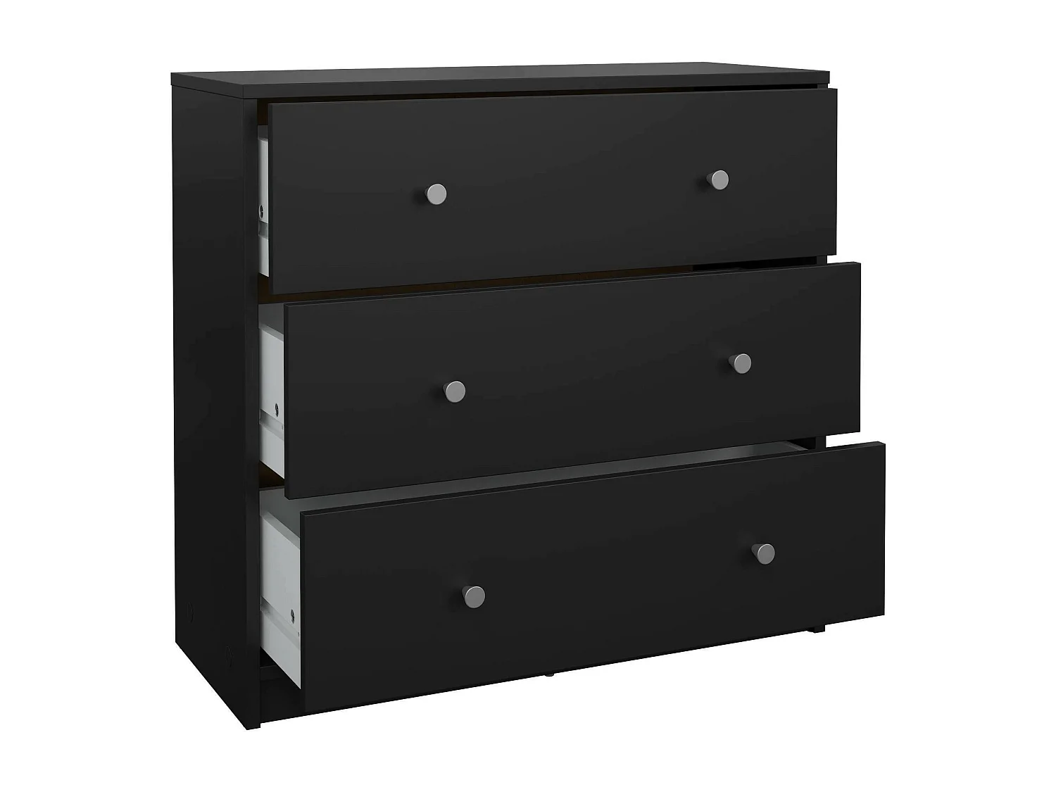 Commode Alert, Commode polyvalente, Commode de chambre, Meuble avec tiroirs, 72x30 h68 cm, Noir