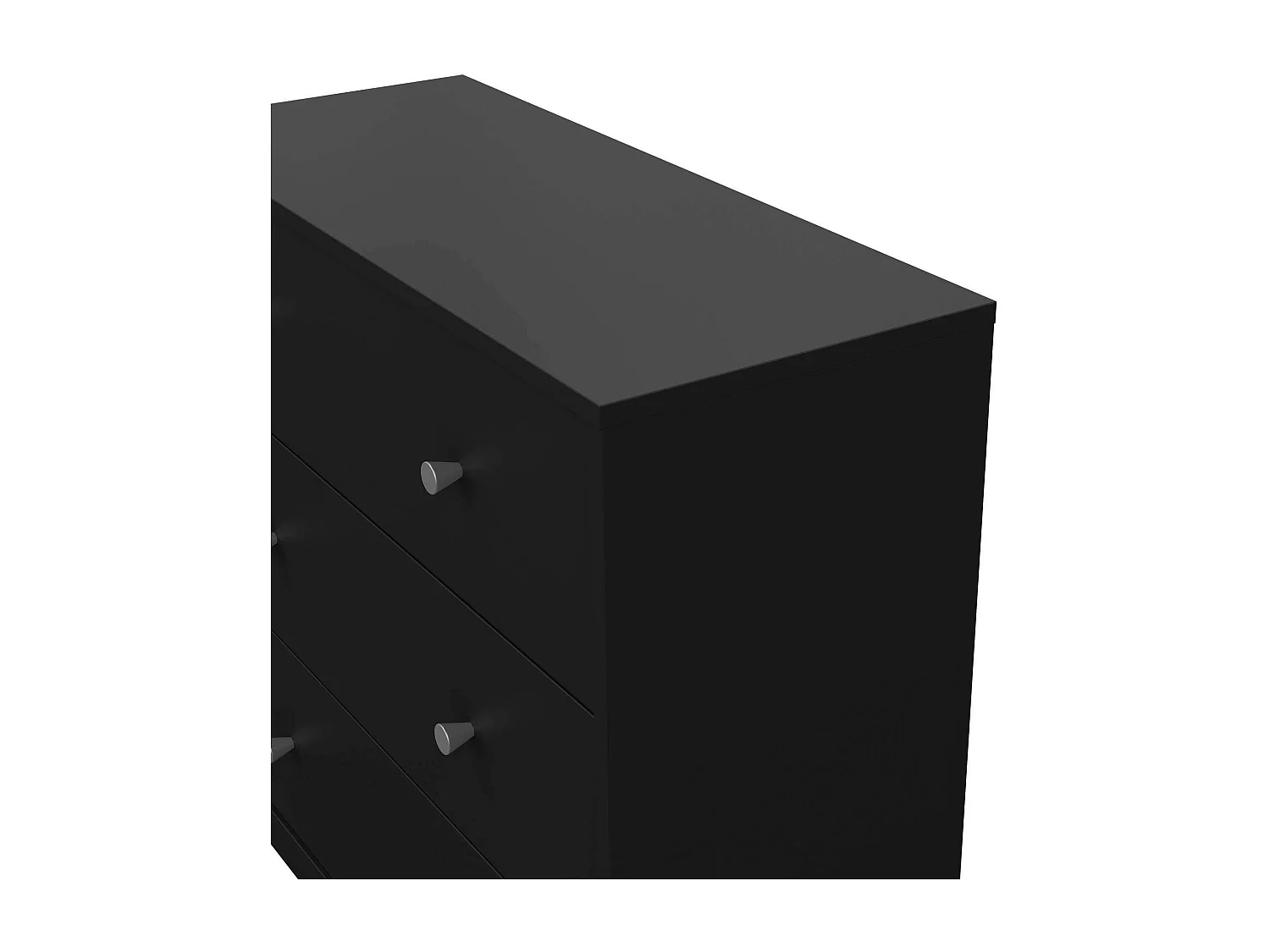 Commode Alert, Commode polyvalente, Commode de chambre, Meuble avec tiroirs, 72x30 h68 cm, Noir