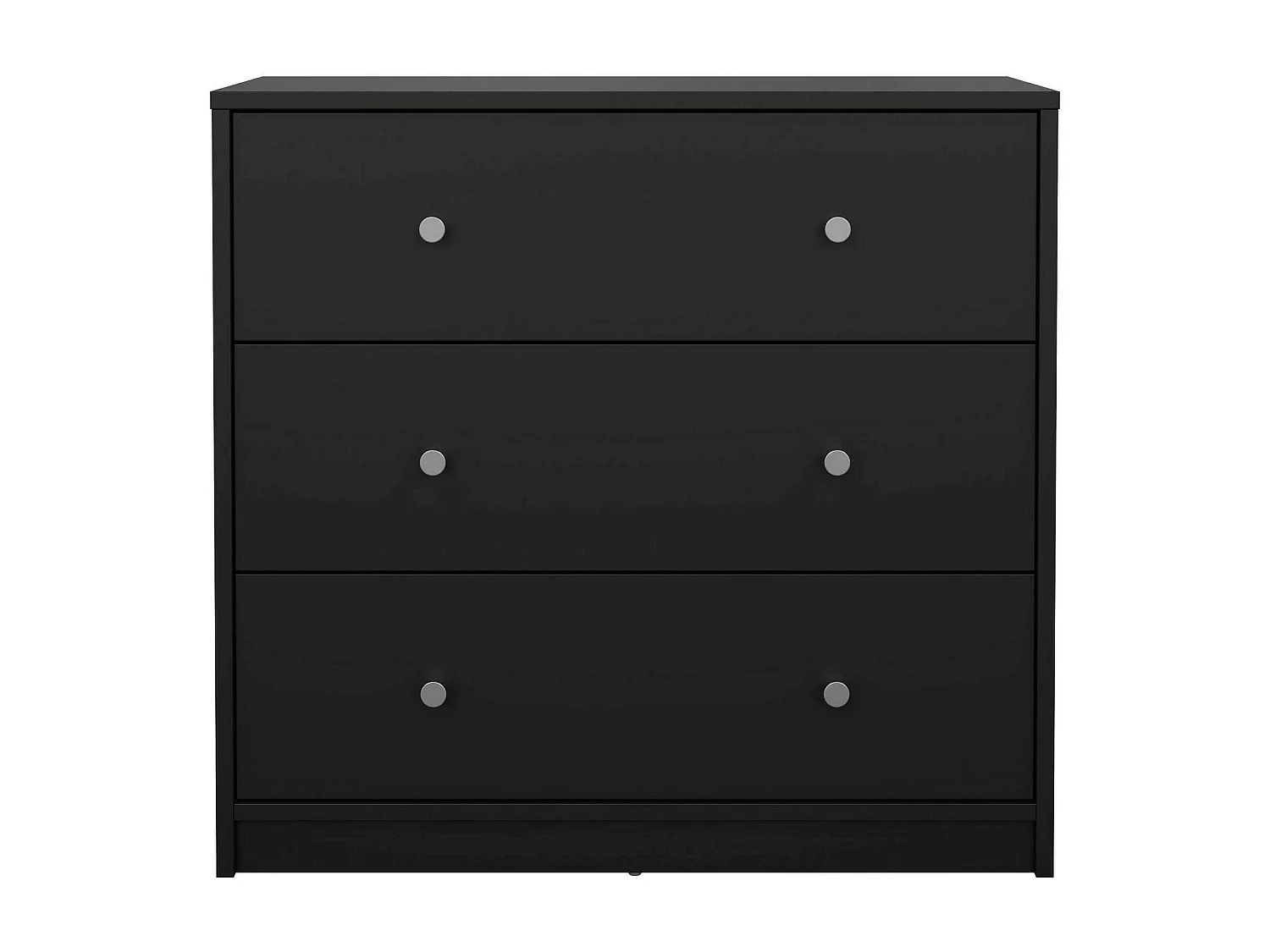 Kommode Alert, Mehrzweckkommode, Schlafzimmerkommode, Schrank mit Schubladen, 72x30 h68 cm, Schwarz
