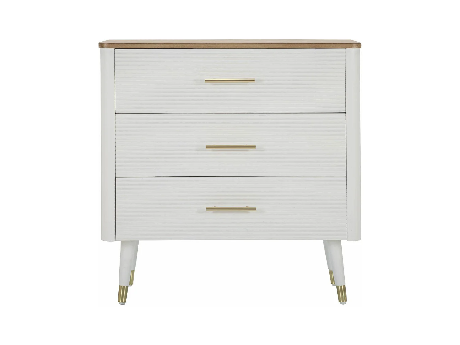 Commode Phaidone, Commode polyvalente, Commode de chambre, Meuble avec tiroirs, 78x37 h80 cm, Blanc et marron