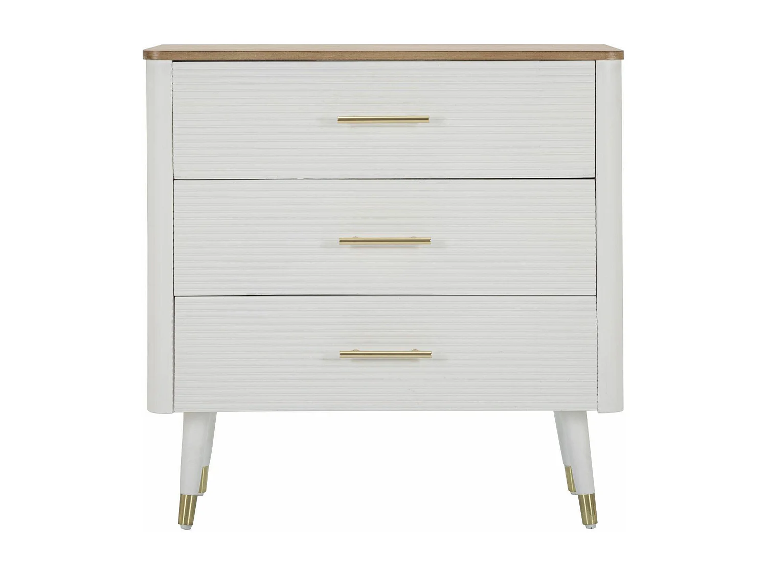 Commode Phaidone, Commode polyvalente, Commode de chambre, Meuble avec tiroirs, 78x37 h80 cm, Blanc et marron