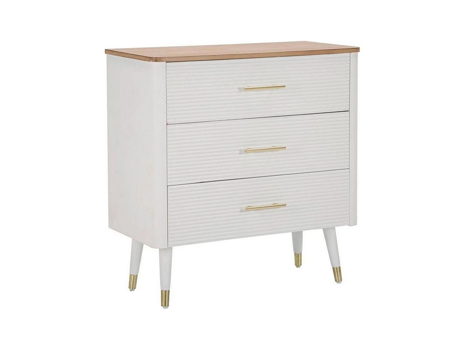 Phaidon ladekast, multifunctionele ladekast, slaapkamer ladekast, kast met lades, 78x37 h80 cm, wit en bruin