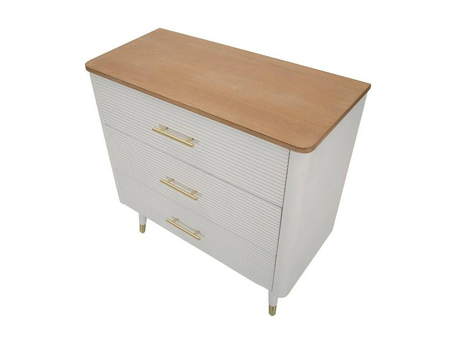 Commode Phaidone, Commode polyvalente, Commode de chambre, Meuble avec tiroirs, 78x37 h80 cm, Blanc et marron