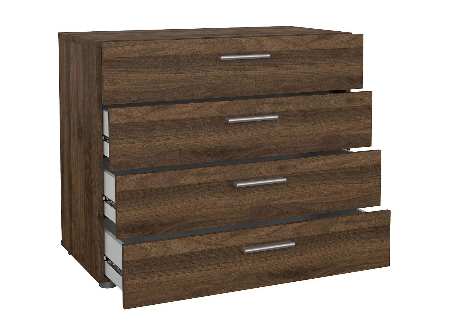 Cómoda Arwen, Cómoda multiusos, Cómoda de quarto, Armário com gavetas, 80x40 h68 cm, Nogueira