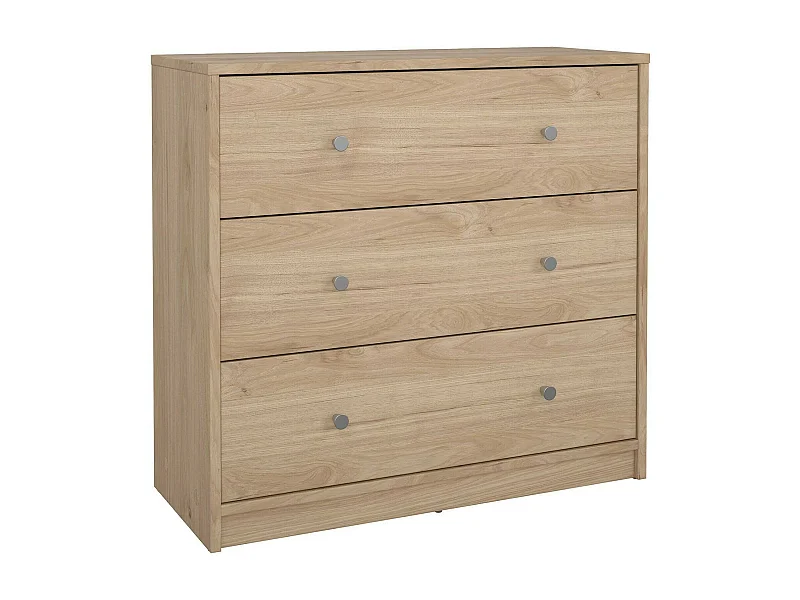 Commode Alert, Commode polyvalente, Commode de chambre, Meuble avec tiroirs, 72x30 h68 cm, Chêne clair