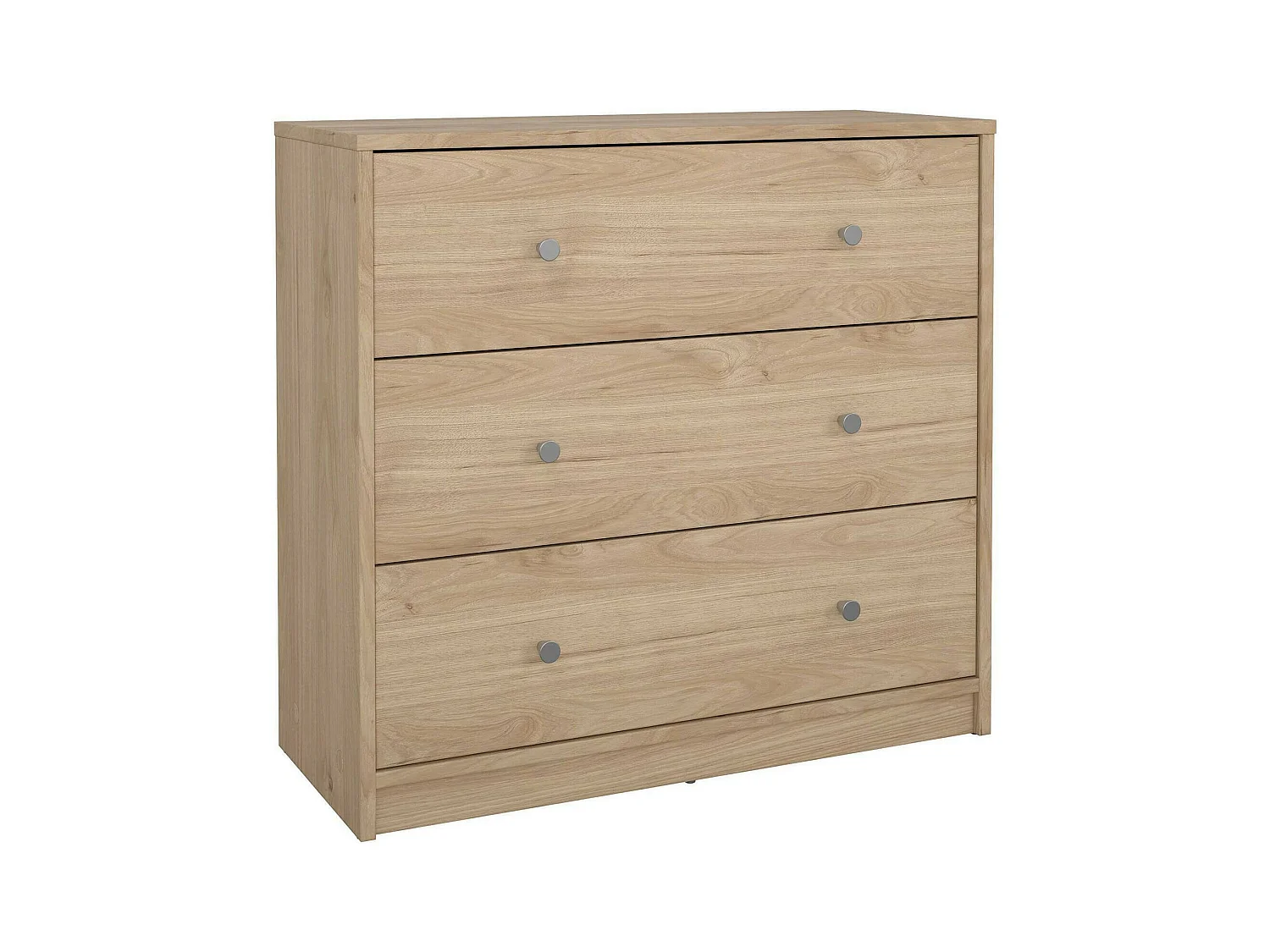Commode Alert, Commode polyvalente, Commode de chambre, Meuble avec tiroirs, 72x30 h68 cm, Chêne clair