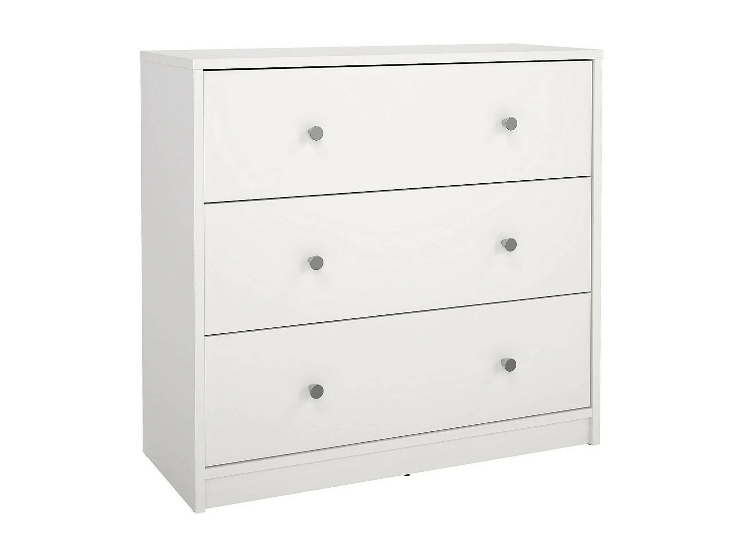Kommode Alert, Mehrzweckkommode, Schlafzimmerkommode, Schrank mit Schubladen, 72x30 h68 cm, WeiÃŸ