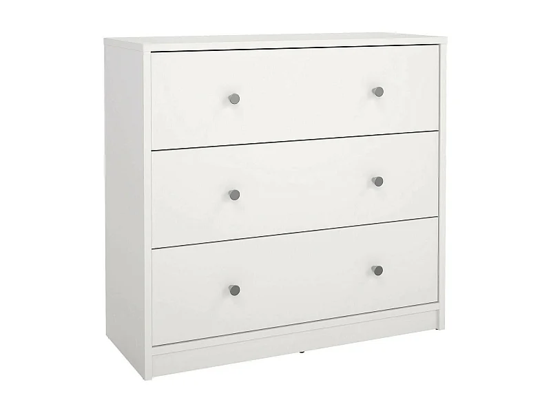 Commode Alert, Commode polyvalente, Commode de chambre, Meuble avec tiroirs, 72x30 h68 cm, Blanc