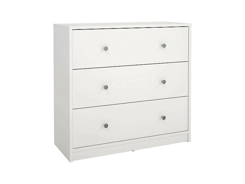 Commode Alert, Commode polyvalente, Commode de chambre, Meuble avec tiroirs, 72x30 h68 cm, Blanc