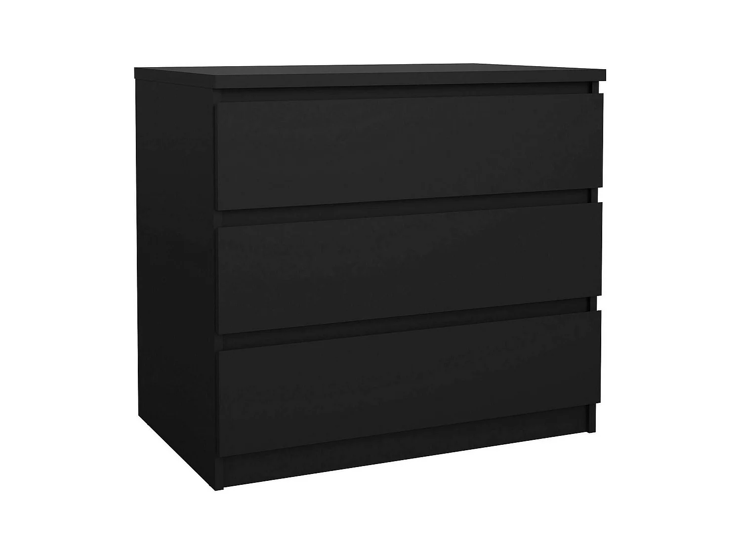 Commode Artic, Commode polyvalente, Commode de chambre, Meuble avec tiroirs, 77x50 h70 cm, Noir