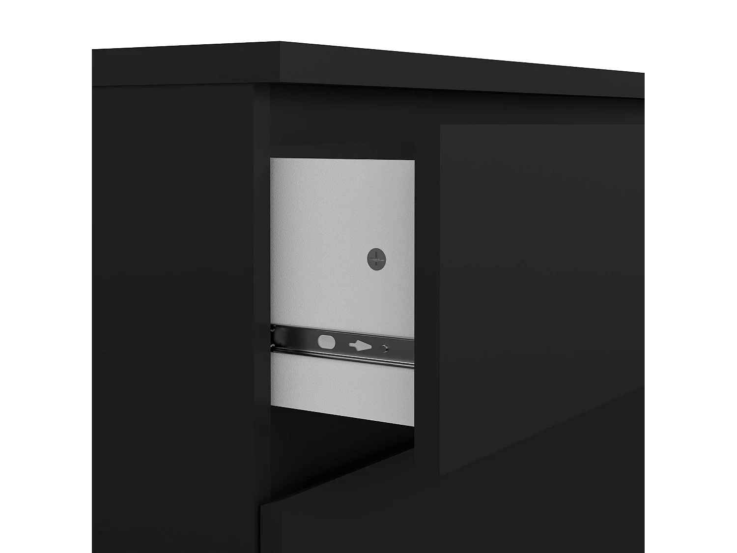 Kommode Artic, Mehrzweckkommode, Schlafzimmerkommode, Schrank mit Schubladen, 77x50 h70 cm, Schwarz