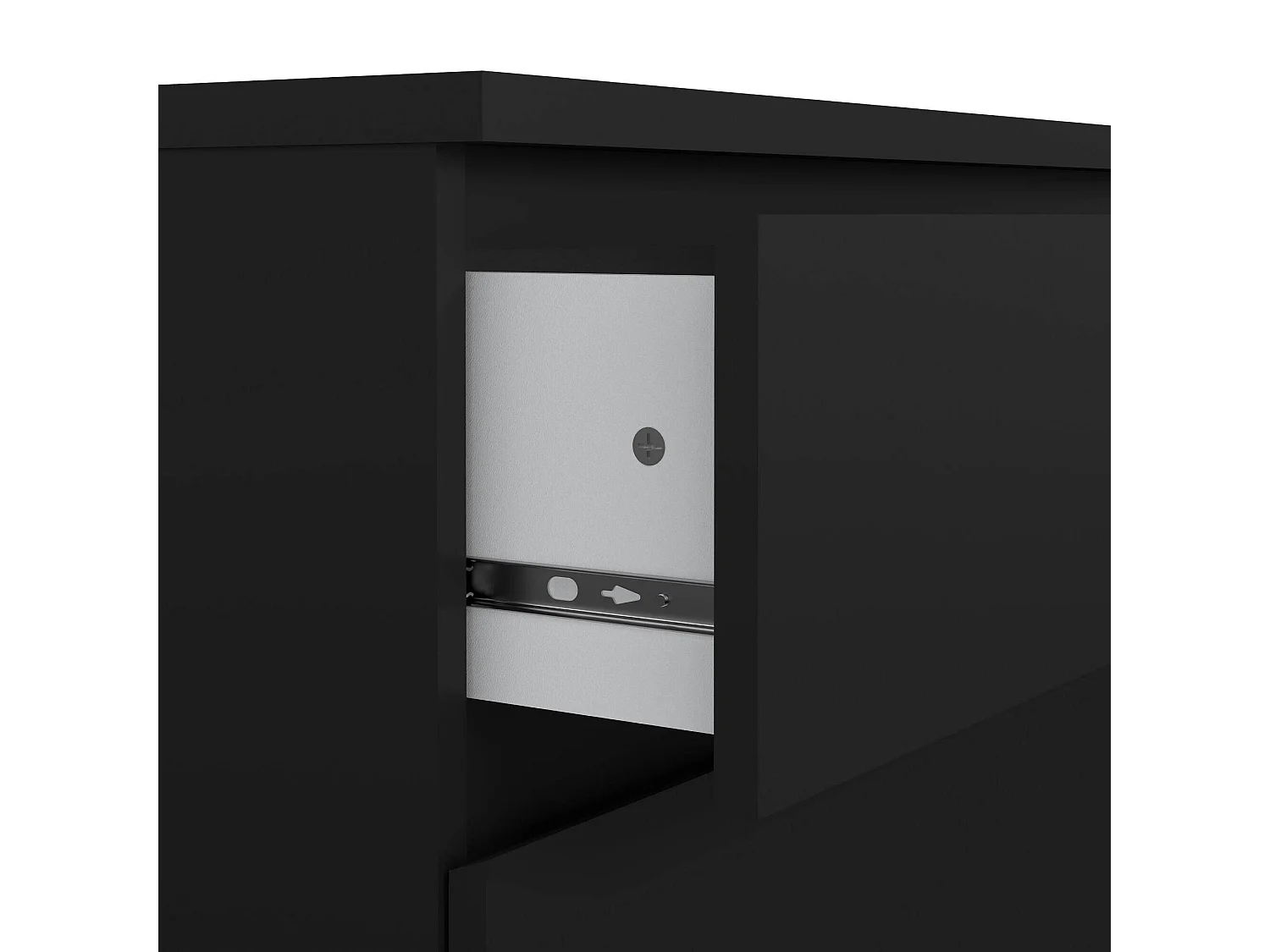 Cajonera Artic, Cómoda multiusos, Cómoda de dormitorio, Gabinete con cajones, 77x50 h70 cm, Negro