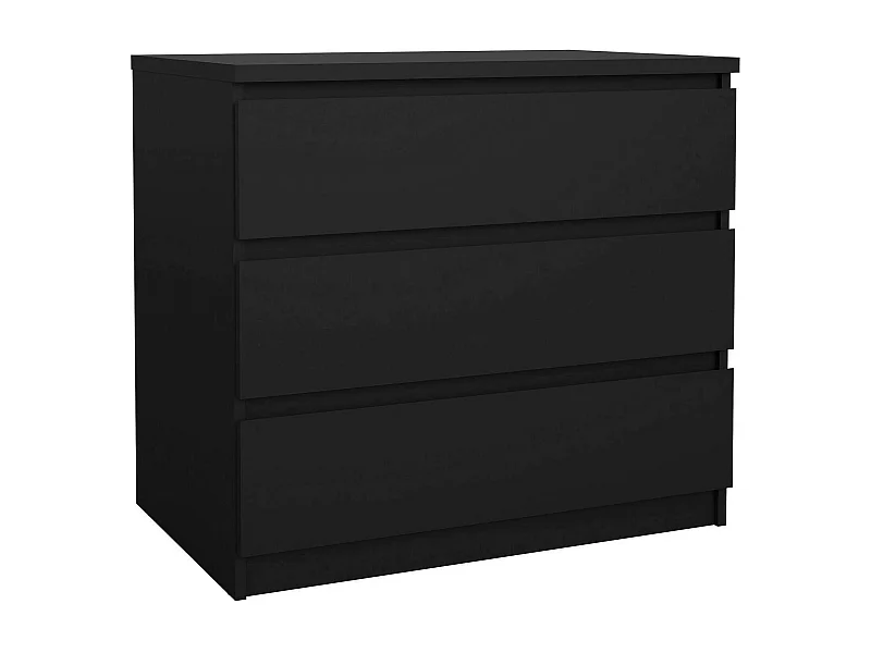 Commode Artic, Commode polyvalente, Commode de chambre, Meuble avec tiroirs, 77x50 h70 cm, Noir