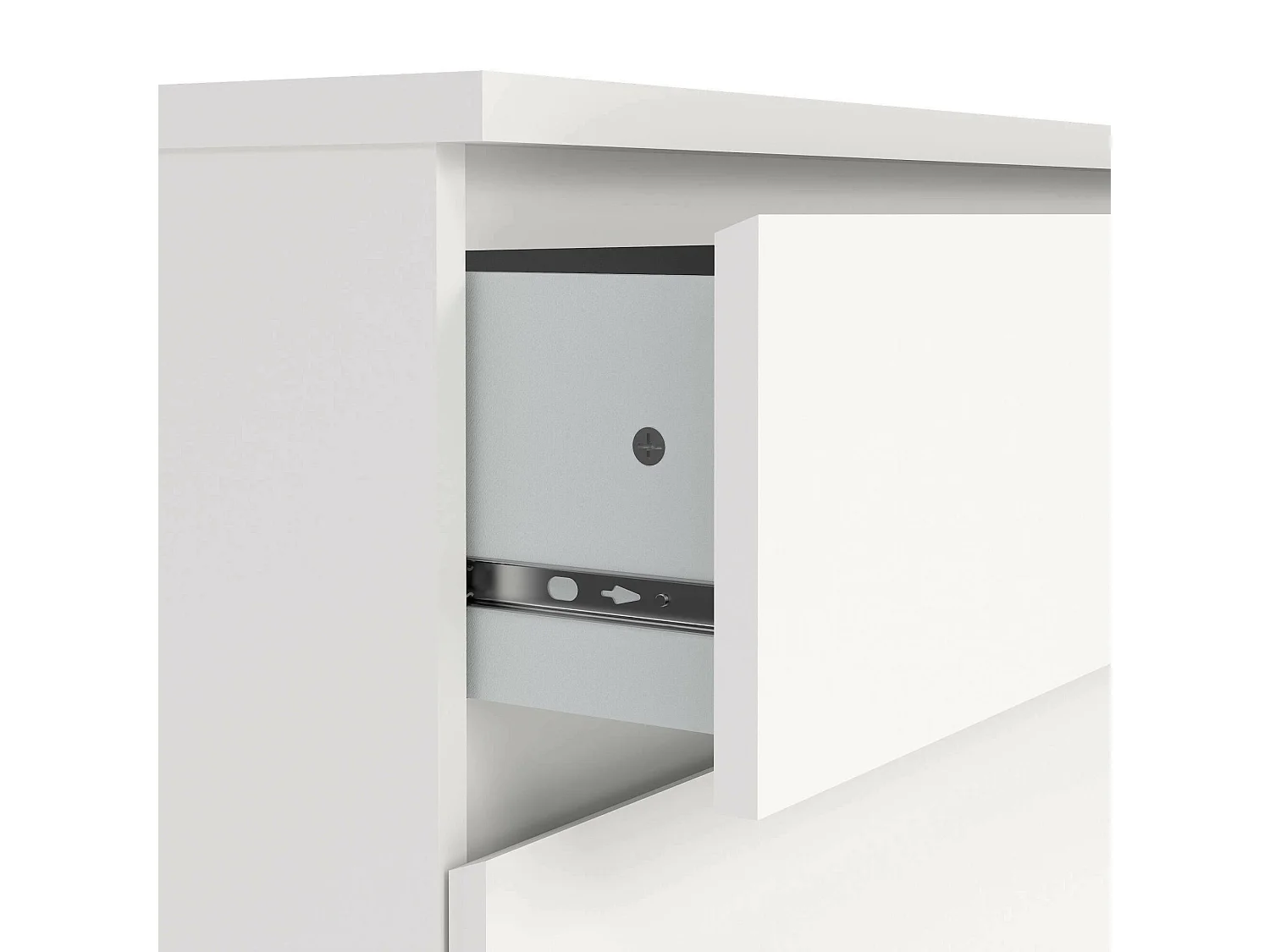 Commode Artic, Commode polyvalente, Commode de chambre, Meuble avec tiroirs, 77x50 h70 cm, Blanc