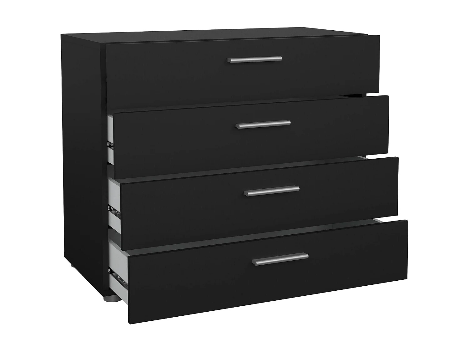 Commode Arwen, Commode polyvalente, Commode de chambre, Meuble avec tiroirs, 80x40 h68 cm, Noir