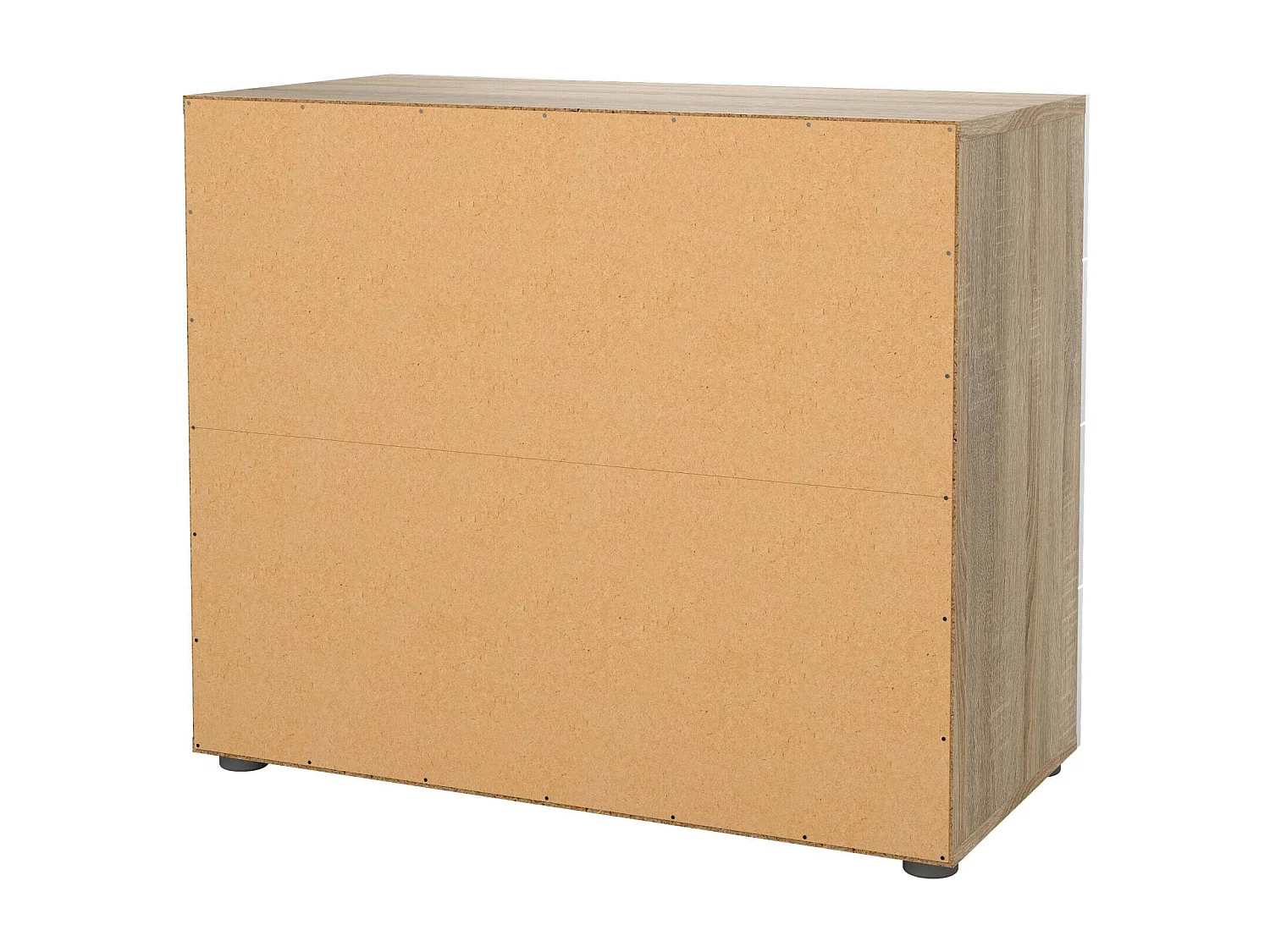 Arwen ladekast, Multifunctionele ladekast, Slaapkamerladekast, Kast met lades, 80x40 h68 cm, Eiken en Glanzend Wit