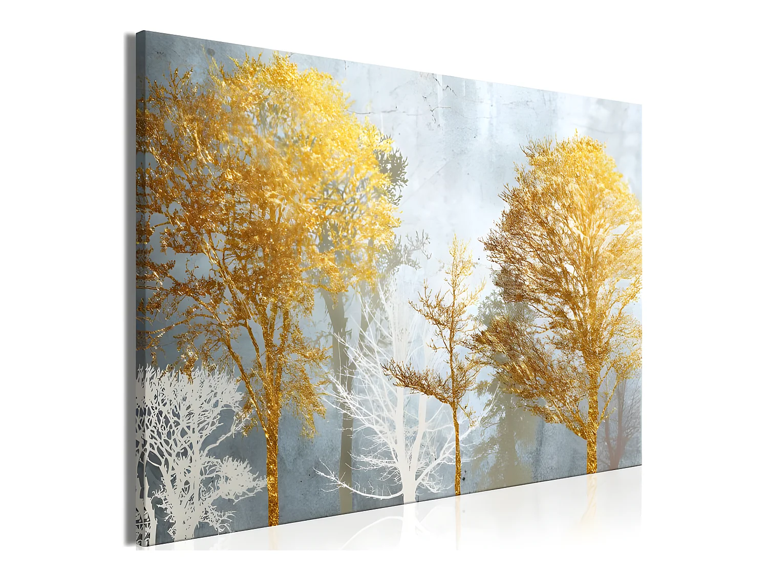 Tableau Hoarfrost and Gold (1 Part) Wide 120x80 cm