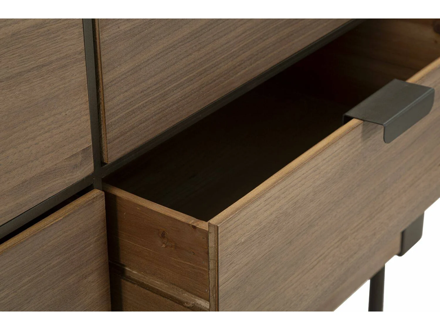 Cómoda Kasten, Cómoda multiusos, Cómoda de quarto, Armário com gavetas, 120x39 h79 cm, Cinza e Castanho