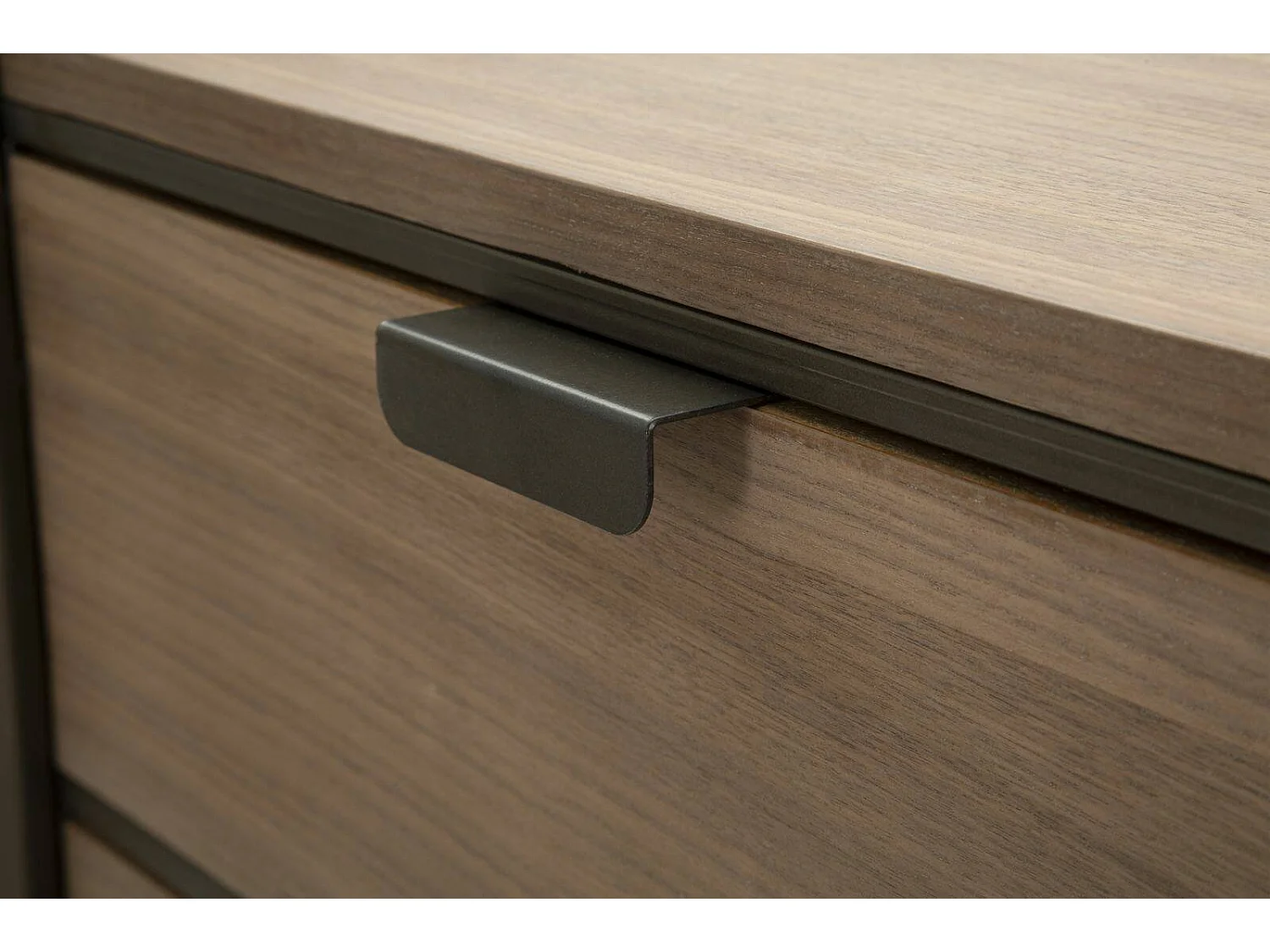 Cómoda Kasten, Cómoda multiusos, Cómoda de quarto, Armário com gavetas, 120x39 h79 cm, Cinza e Castanho