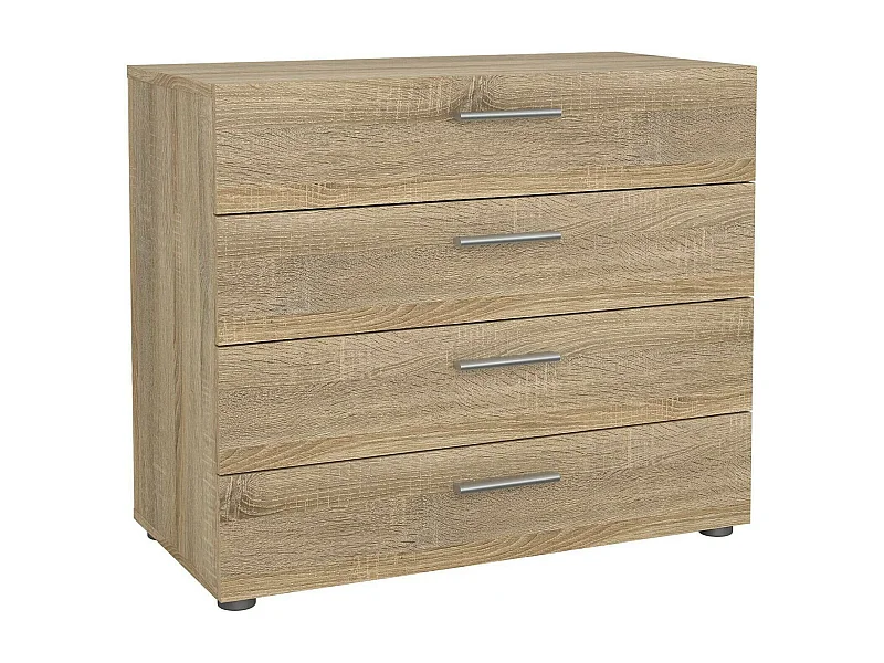 Commode Arwen, Commode polyvalente, Commode de chambre, Meuble avec tiroirs, 80x40 h68 cm, Chêne