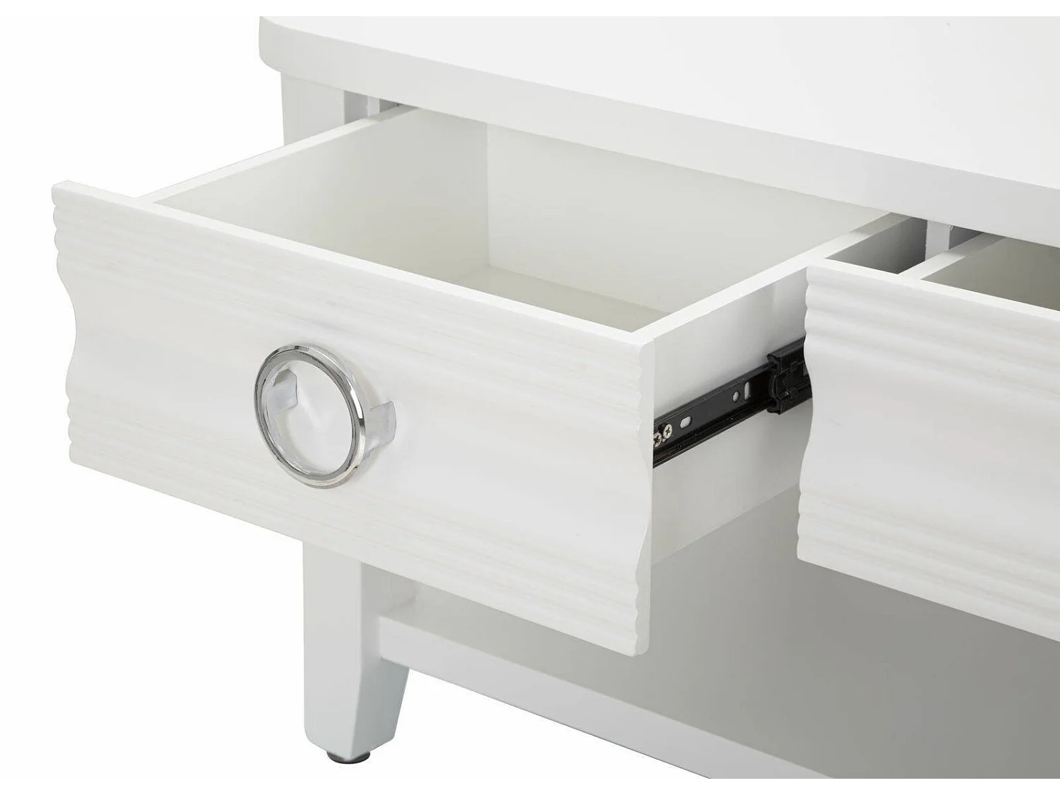 Table basse Taylor, Table basse, Porte-revues pour canapé, Etagère de salon, 90x60 h47 cm, Blanc