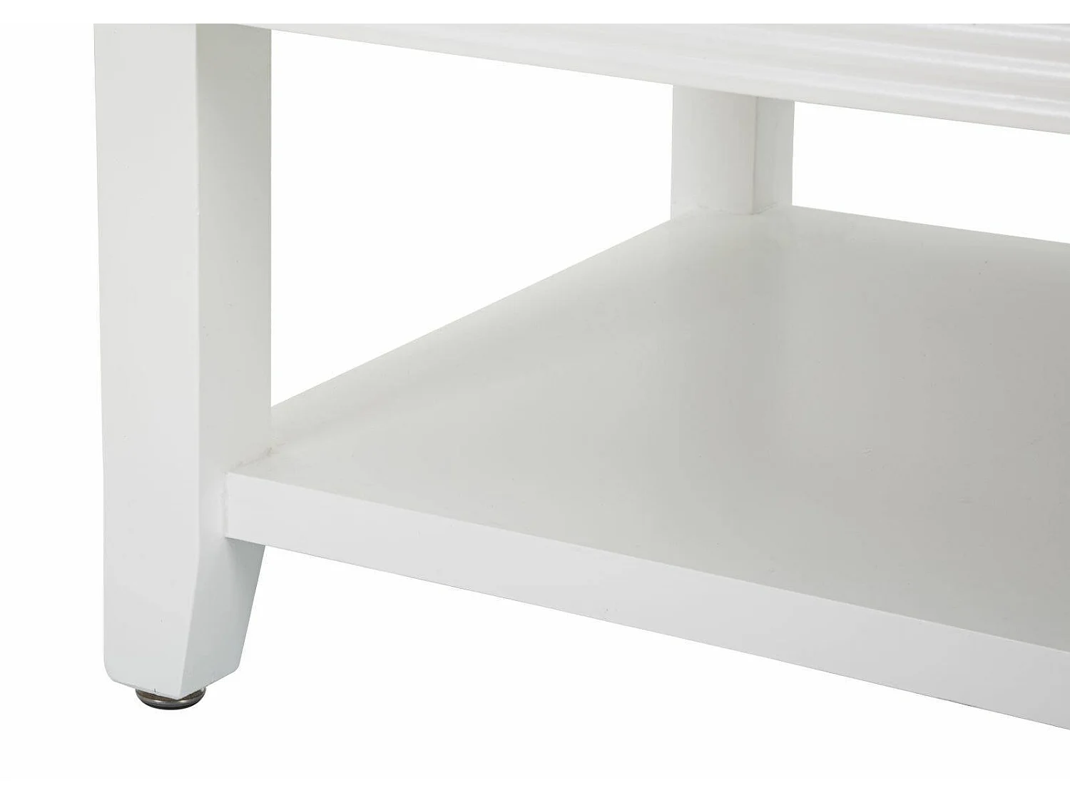 Mesa de café Taylor, Mesa de centro baja, Revistero para sofá, Estante de la sala de estar, 90x60 h47 cm, Blanco