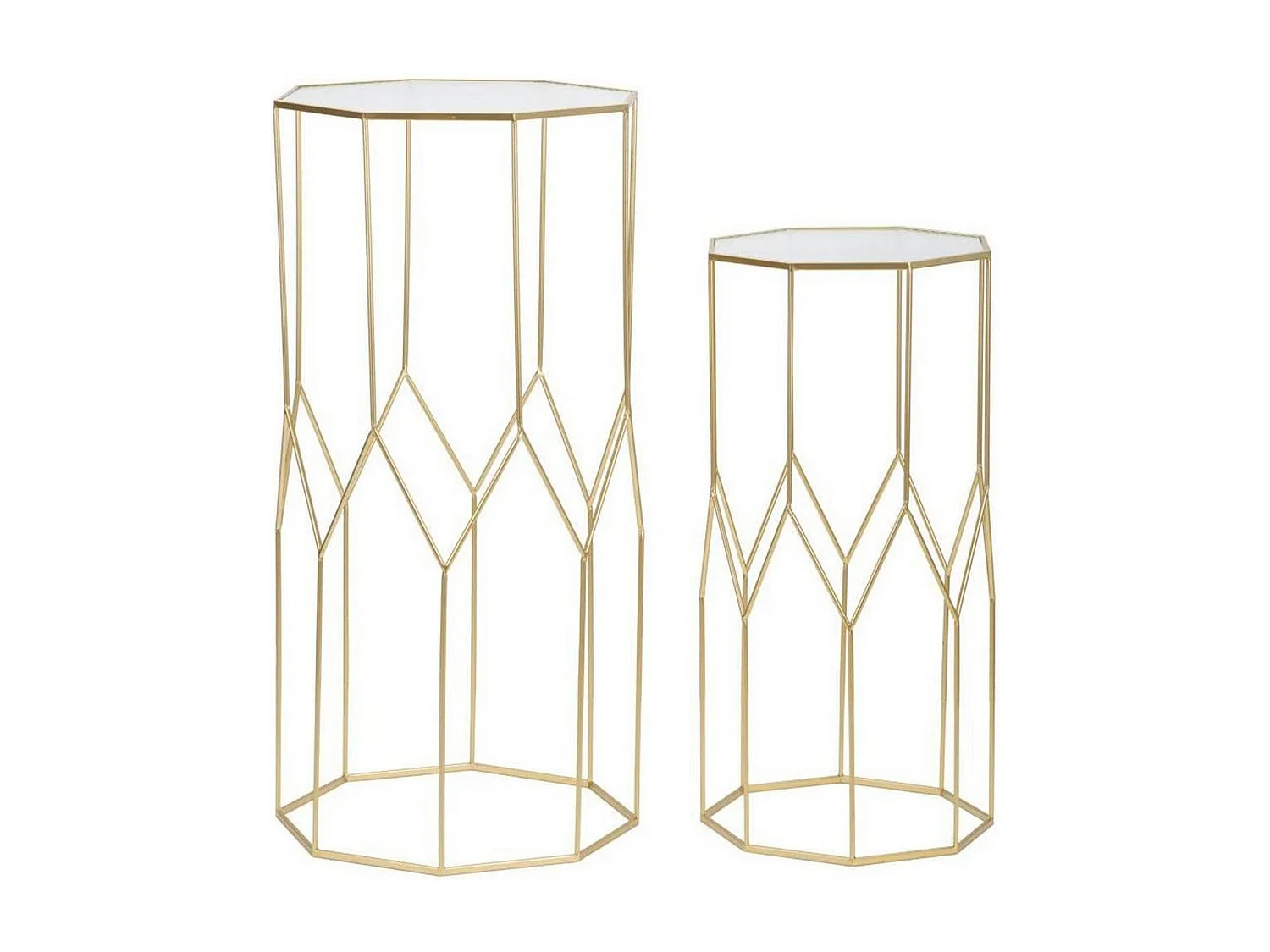 Dmora - Tavolino da salotto George, Oro, 50x46 h100 cm