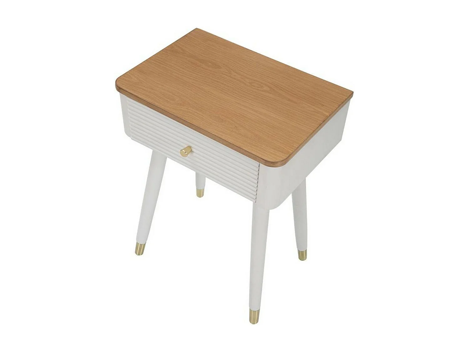 Table basse Fridal, Table basse, Porte-revues pour canapé, Etagère de salon, 45x32 h62 cm, Blanc et marron