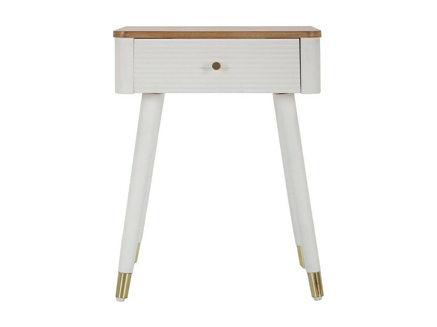Table basse Fridal, Table basse, Porte-revues pour canapé, Etagère de salon, 45x32 h62 cm, Blanc et marron