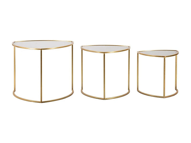 Mesa de café Adrian, Mesa de centro baja, Revistero para sofá, Estante de la sala de estar, 60x60 h50 cm, Oro