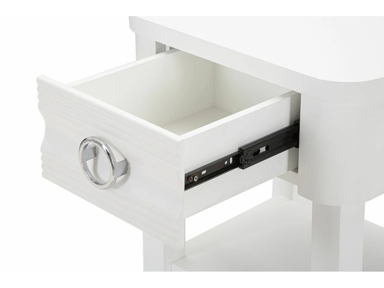Table basse Guru, Table basse, Porte-revues pour canapé, Etagère de salon, 45x40 h54 cm, Blanc