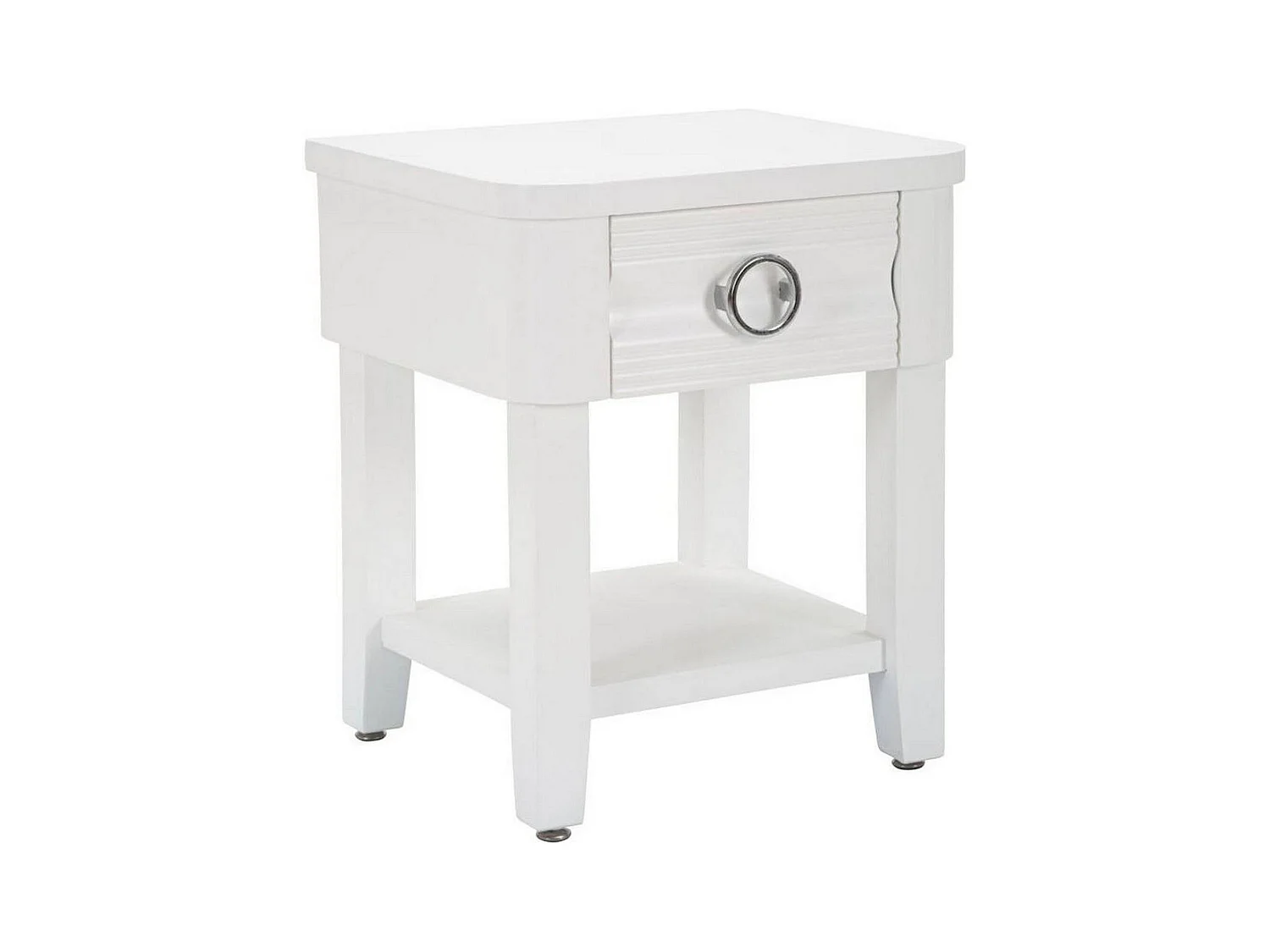 Table basse Guru, Table basse, Porte-revues pour canapé, Etagère de salon, 45x40 h54 cm, Blanc