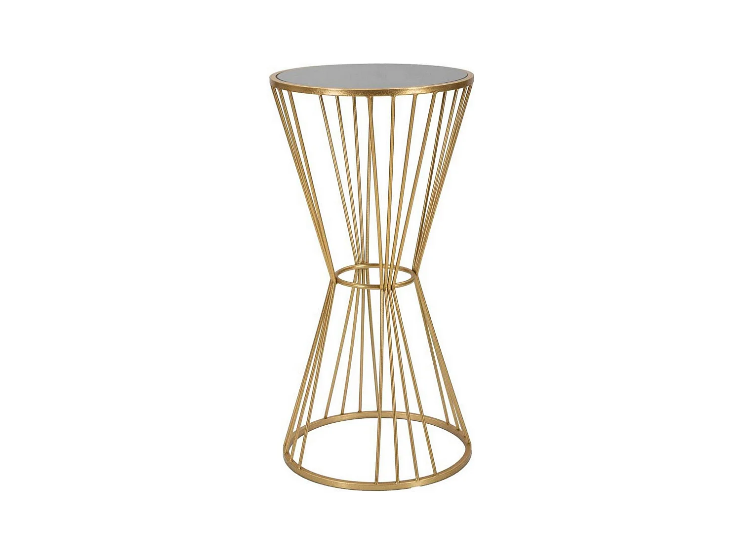 Agnes salontafel, Lage salontafel, Tijdschriftenrek voor bank, Woonkamerplank, 40x40 h80 cm, Goud