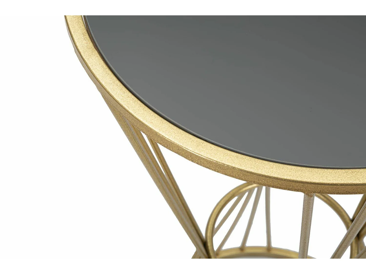 Table basse Agnes, Table basse, Porte-revues pour canapé, Etagère de salon, 40x40 h80 cm, Or