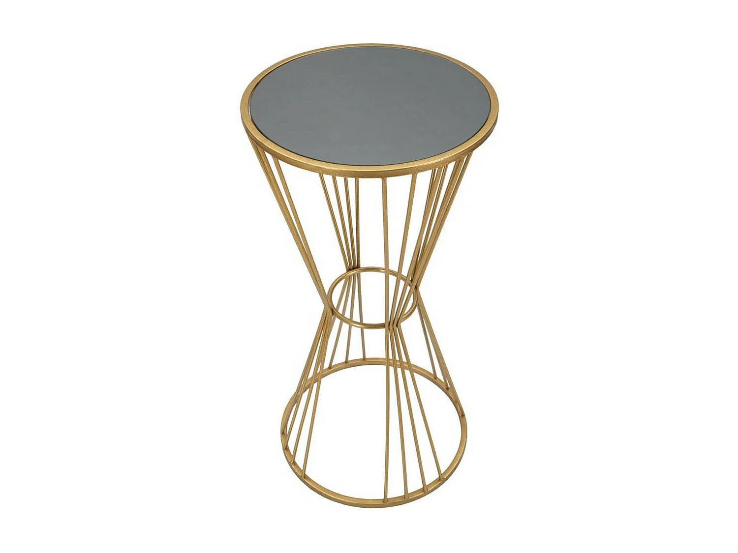 Table basse Agnes, Table basse, Porte-revues pour canapé, Etagère de salon, 40x40 h80 cm, Or