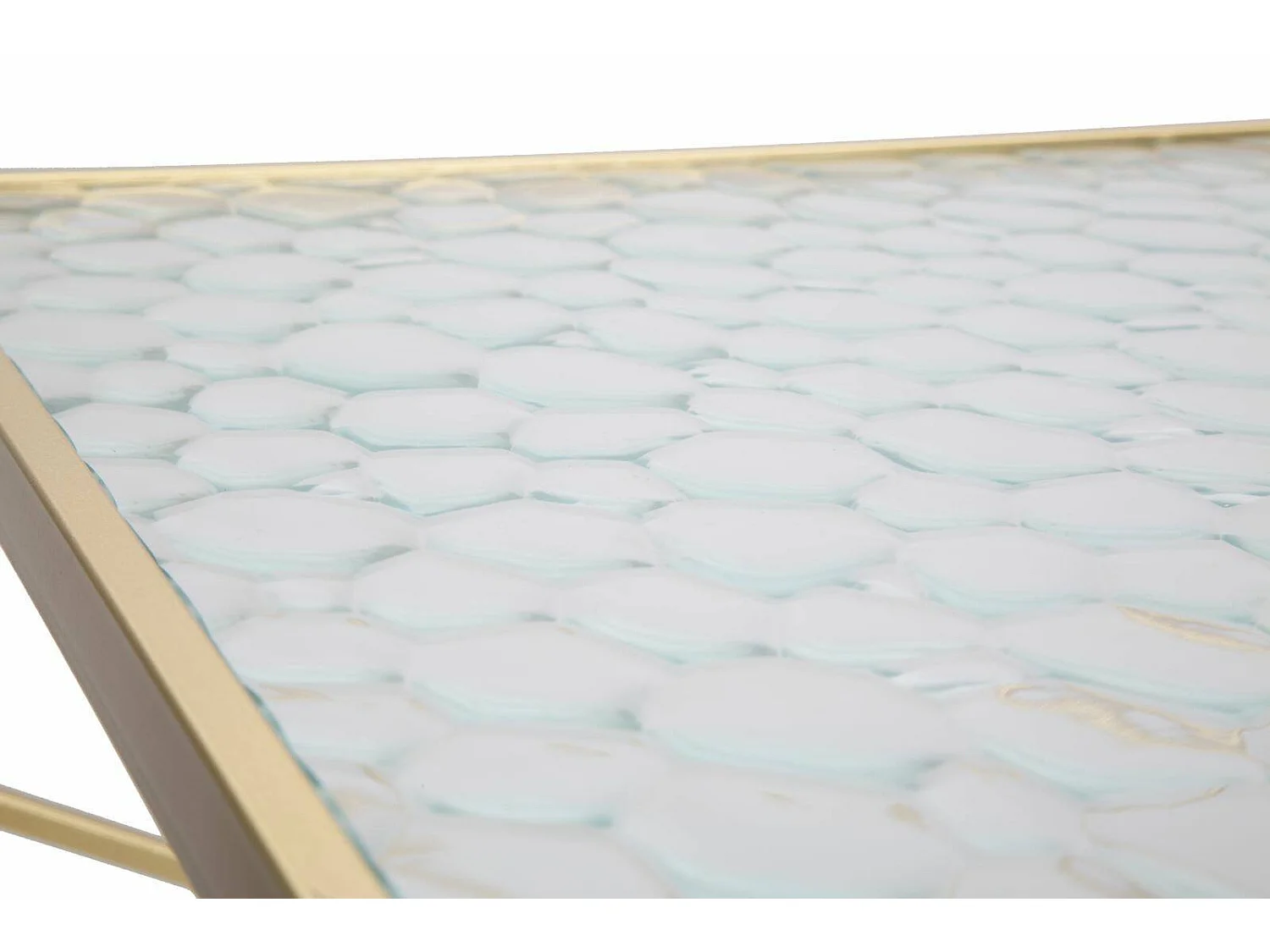 Dmora - Tavolino da salotto George, Oro, 50x50 h100 cm