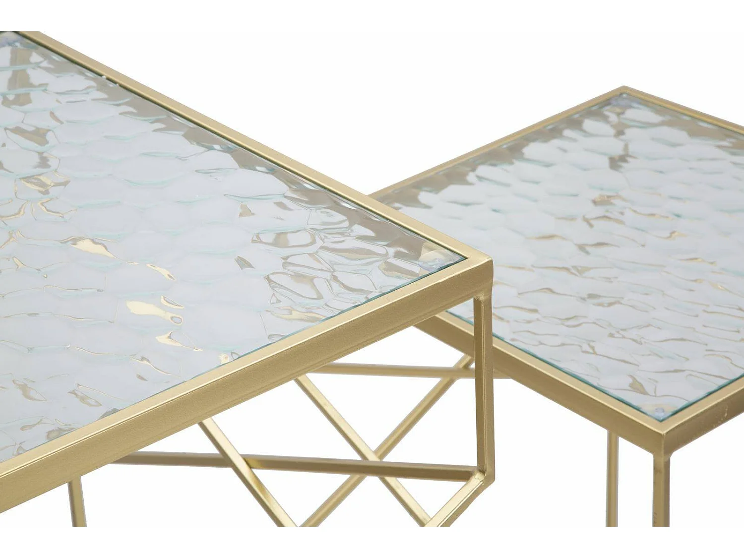 Table basse George, Table basse, Porte-revues pour canapé, Etagère de salon, Or, 50x50 h100 cm