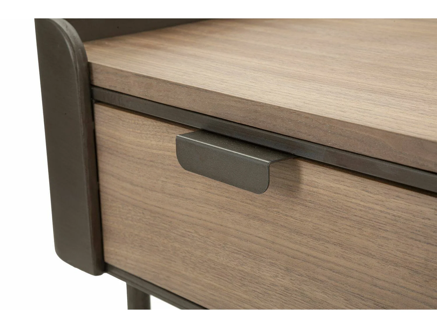 Table basse Muse, Table basse, Porte-revues pour canapé, Etagère de salon, 51x41 h60 cm, Gris et marron