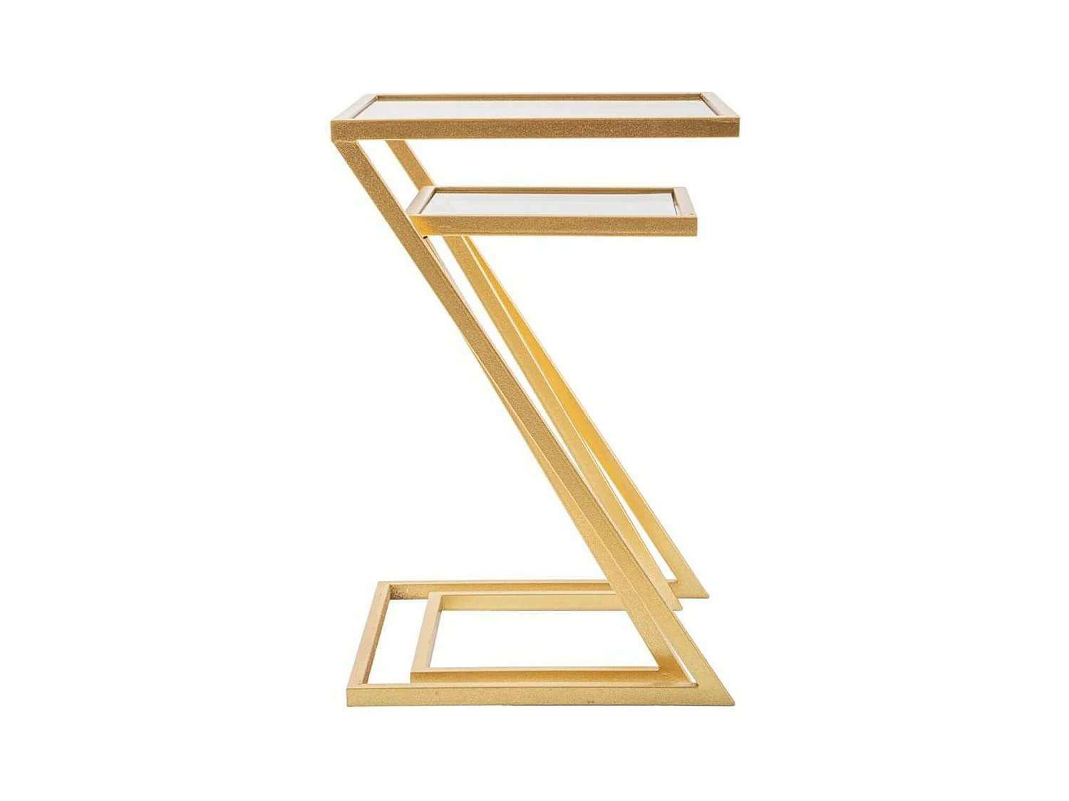 Ono salontafel, Lage salontafel, Tijdschriftenrek voor bank, Woonkamerplank, 40x40 h60 cm, Goud