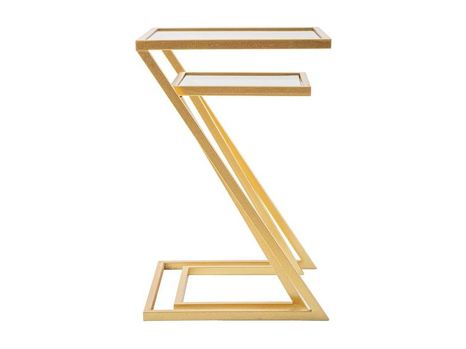 Table basse Ono, Table basse, Porte-revues pour canapé, Etagère de salon, 40x40 h60 cm, Or