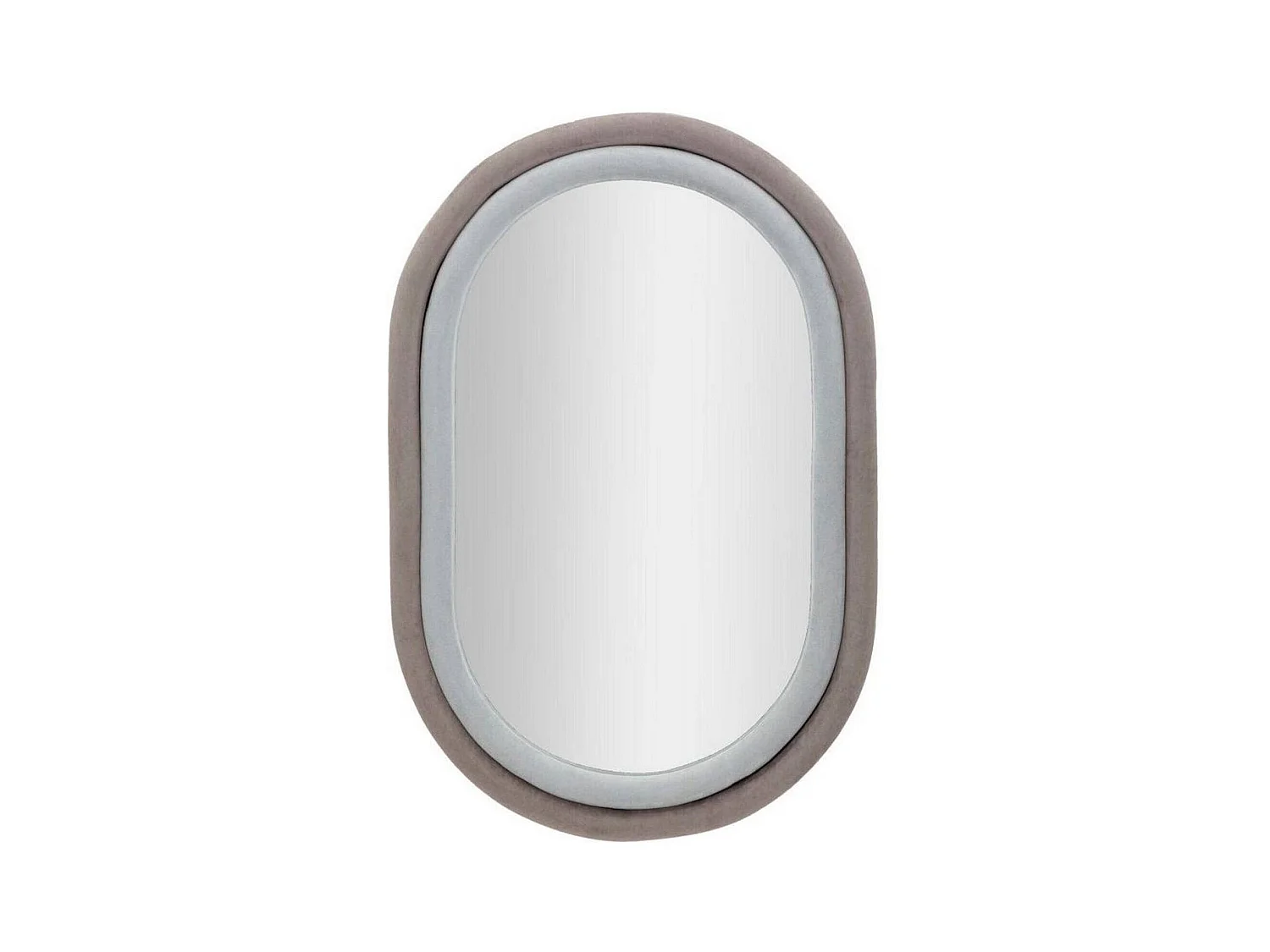 Miroir Marinetti, Verre miroité, Objet d'ameublement mural, Décoration avec miroir, 60x4 h90 cm, Tourterelle et Gris