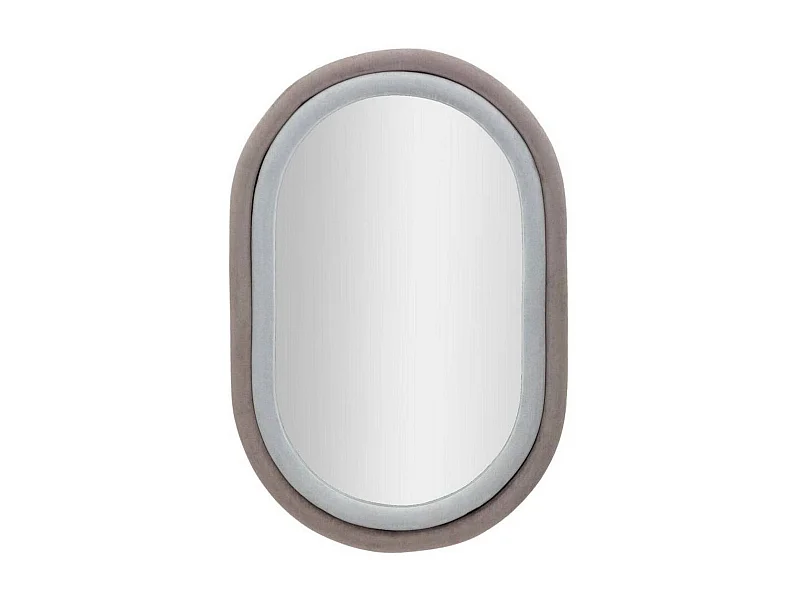 Marinetti Spiegel, Spiegel, Wandmeubelartikel, Decoratie met spiegel, 60x4 h90 cm, Taupe en Grijs