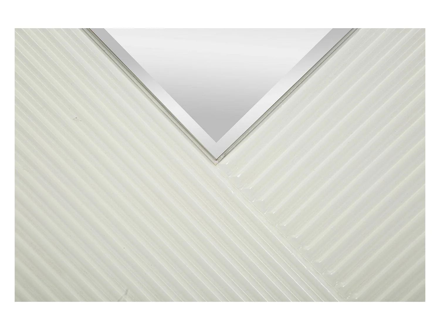 Miroir Santelia, Verre miroité, Objet d'ameublement mural, Décoration avec miroir, 80x4 h80 cm, Blanc et Or