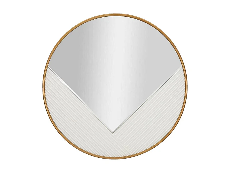 Santelia Spiegel, Spiegel, Wandmeubelartikel, Decoratie met spiegel, 80x4 h80 cm, Wit en Goud